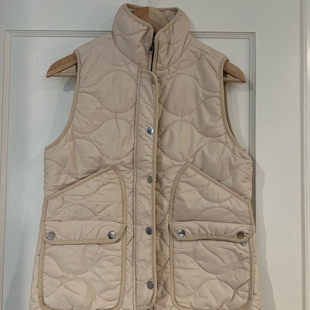 J. Crew Women's Quilted Vest in Cream
